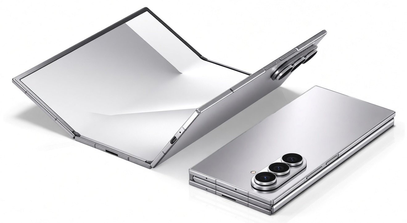 Galaxy Z TriFold, dobrável em três partes da Samsung, aberto em modo tablet