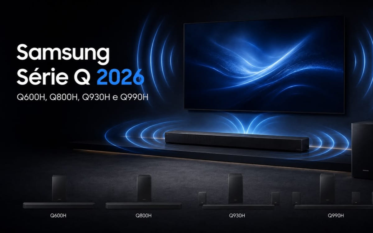 Samsung lança soundbars Série Q 2026 no Brasil com Dolby Atmos sem fio e IA