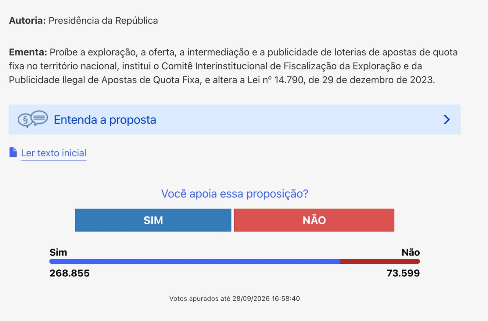 Senado abre consulta pública sobre a MP que proíbe as bets; veja como votar