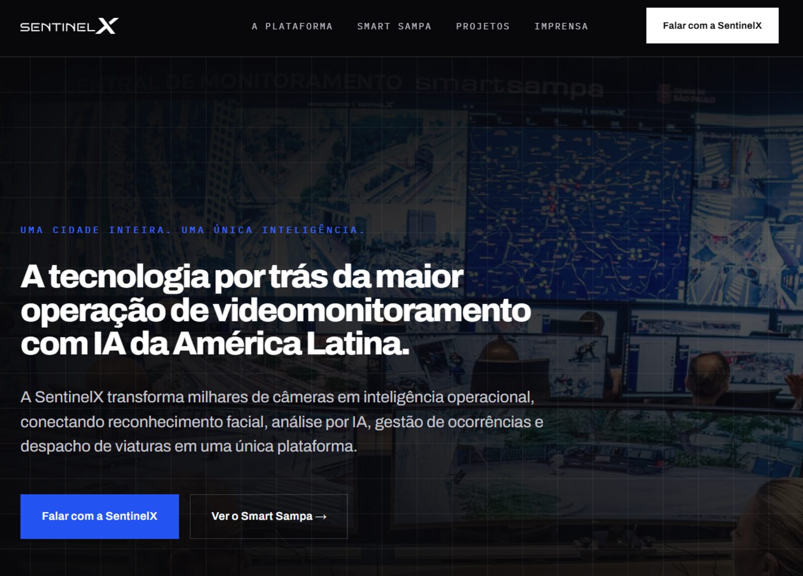 Interface do sistema Smart Sampa