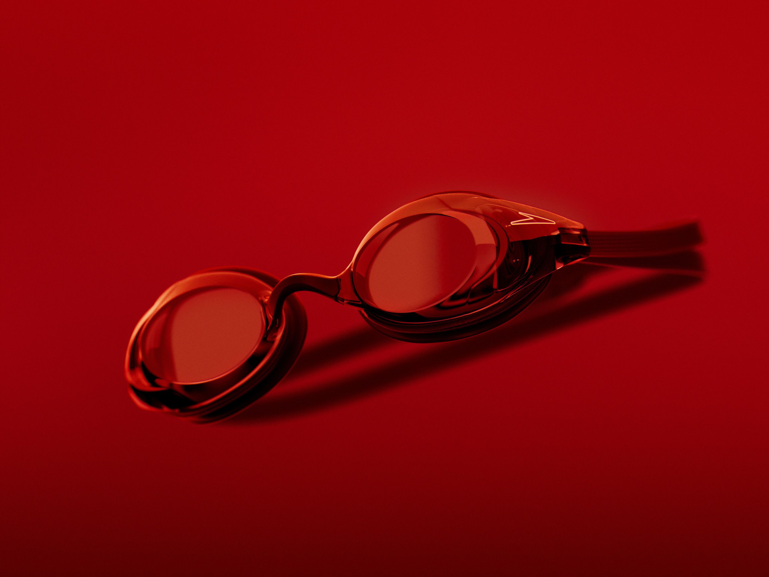 Módulo do Speedo iQ encaixado nos óculos de natação