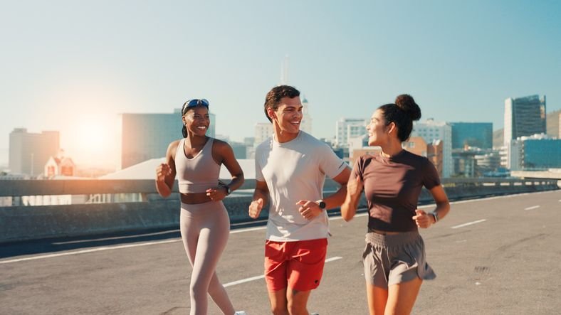Interface do Modo Corrida do Spotify sincronizando músicas com o treino