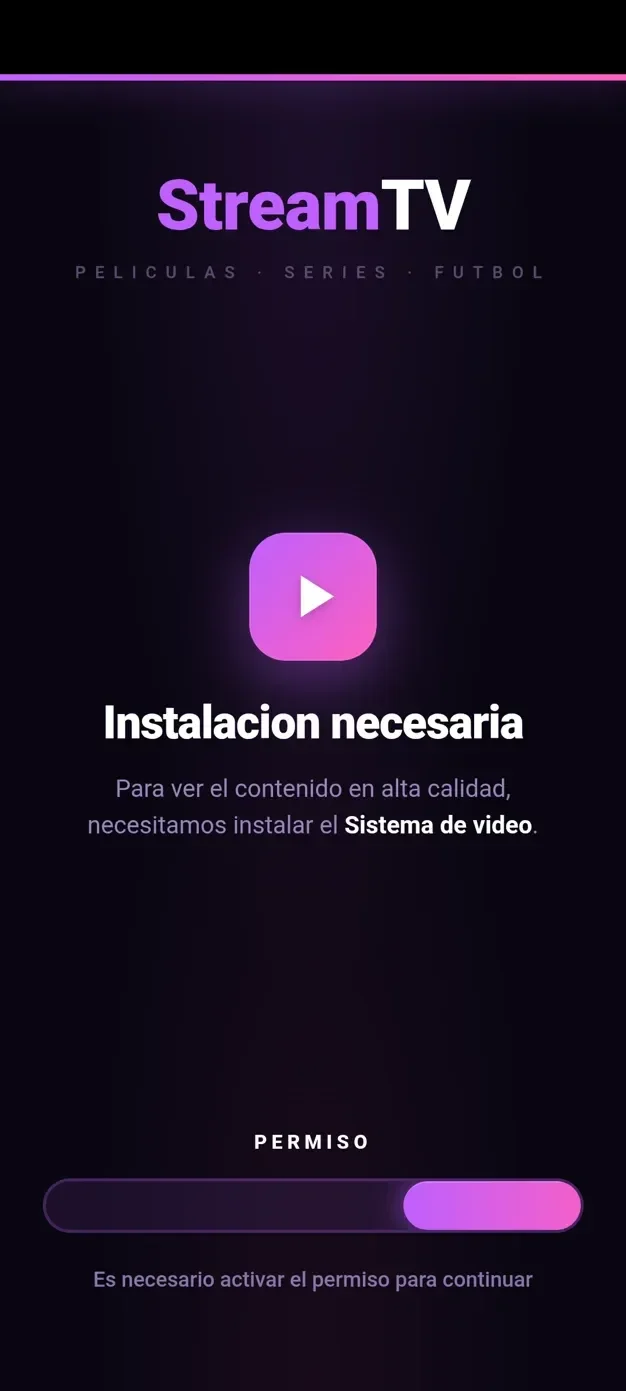 Serviço de acessibilidade solicitado durante a instalação do StreamRat