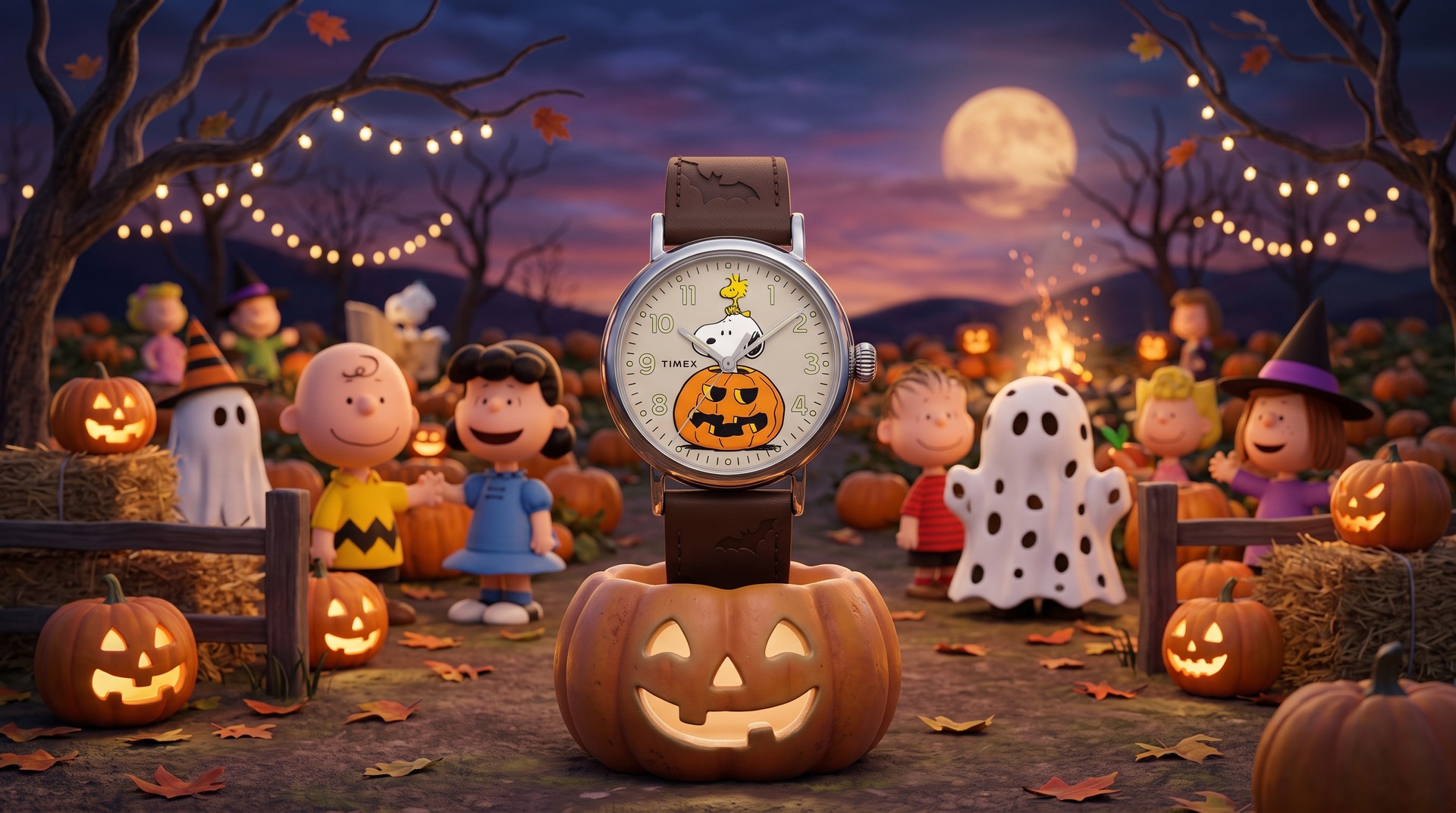 Timex Weekender Pumpkin: relógio do Snoopy para o Halloween tem desenho que só aparece no escuro