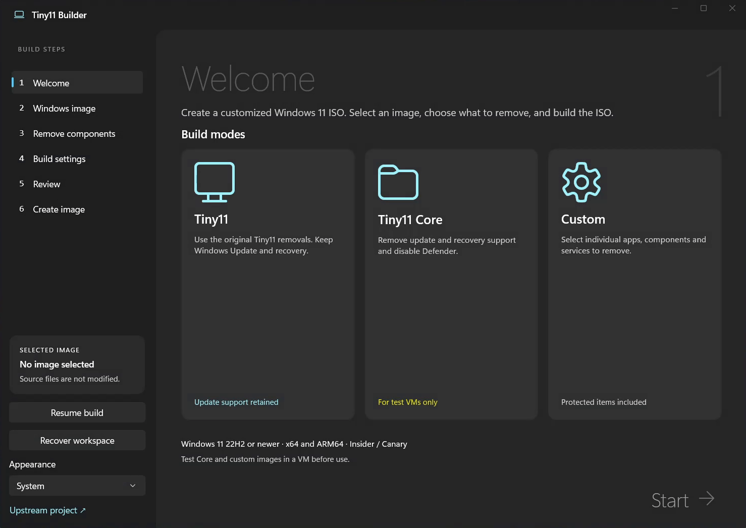 Tiny11 Builder atualiza interface WinUI e corrige criação de imagens do Windows 26H2