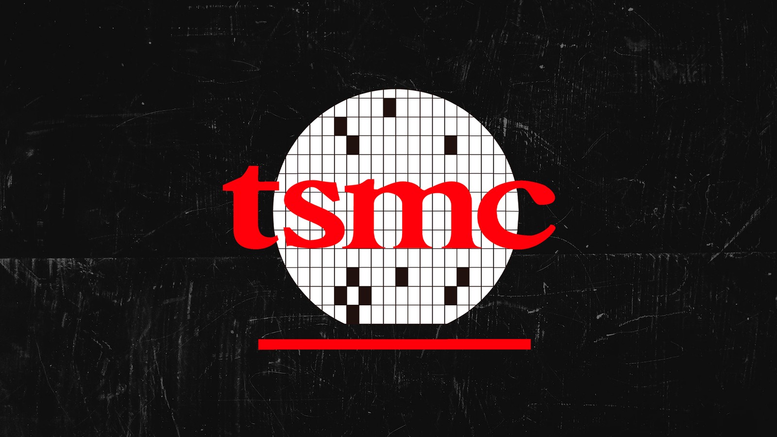 Logotipo da TSMC em fundo preto