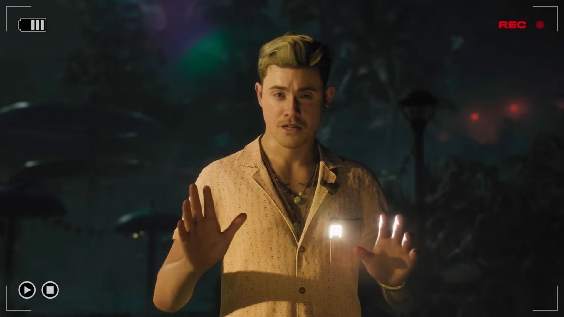 Cena de Until Dawn 2 em ilha tropical abandonada