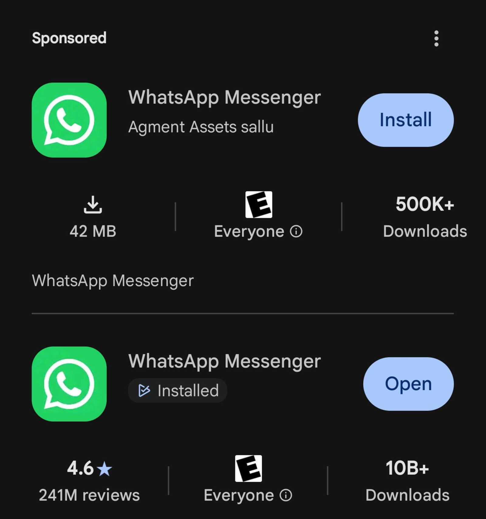 WhatsApp falso aparece como anúncio na Play Store e passa de 500 mil downloads