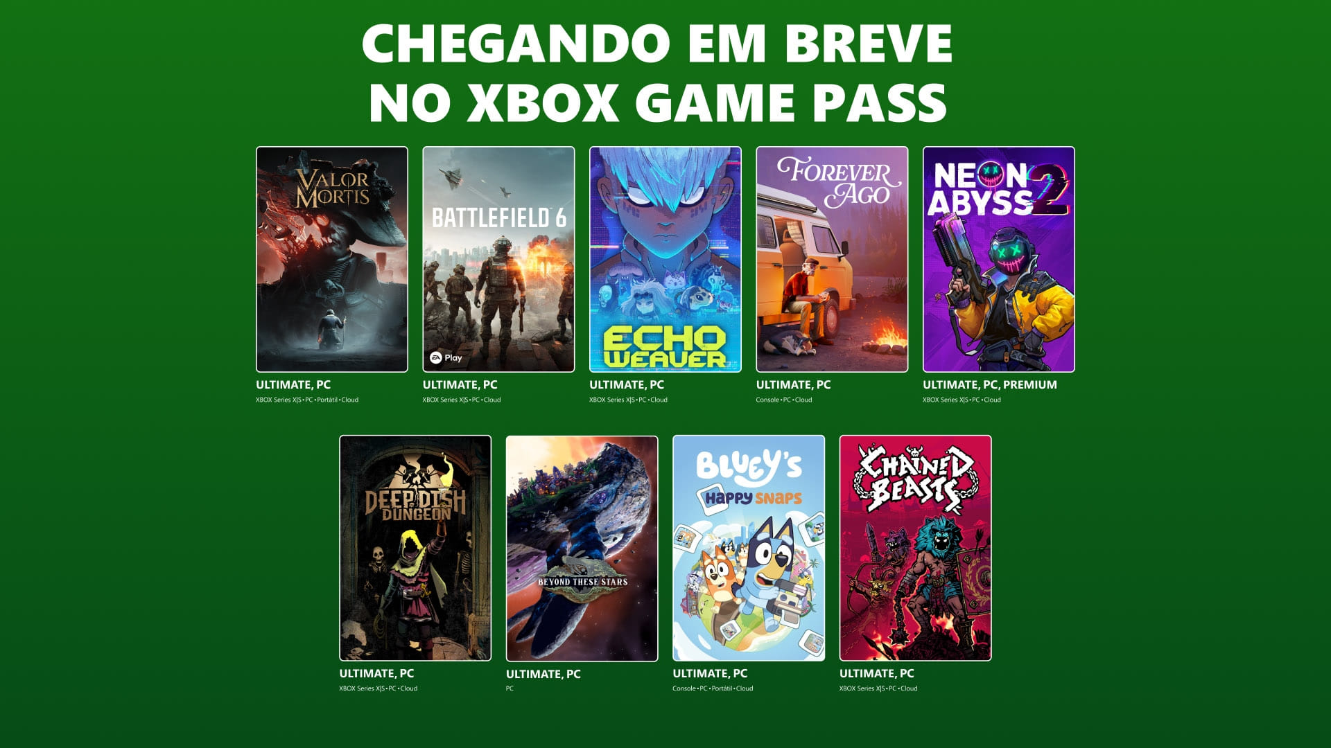 Calendário de divulgação dos jogos que chegam ao Game Pass em outubro