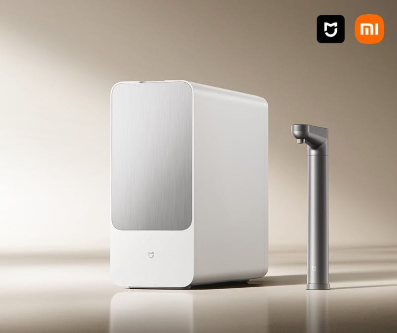 Mijia Mineral Water Purifier 2 com a torneira inteligente, em render oficial da Xiaomi
