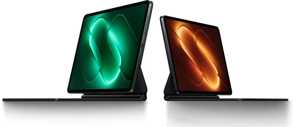 Xiaomi Pad 9 Pro visto de frente e de perfil