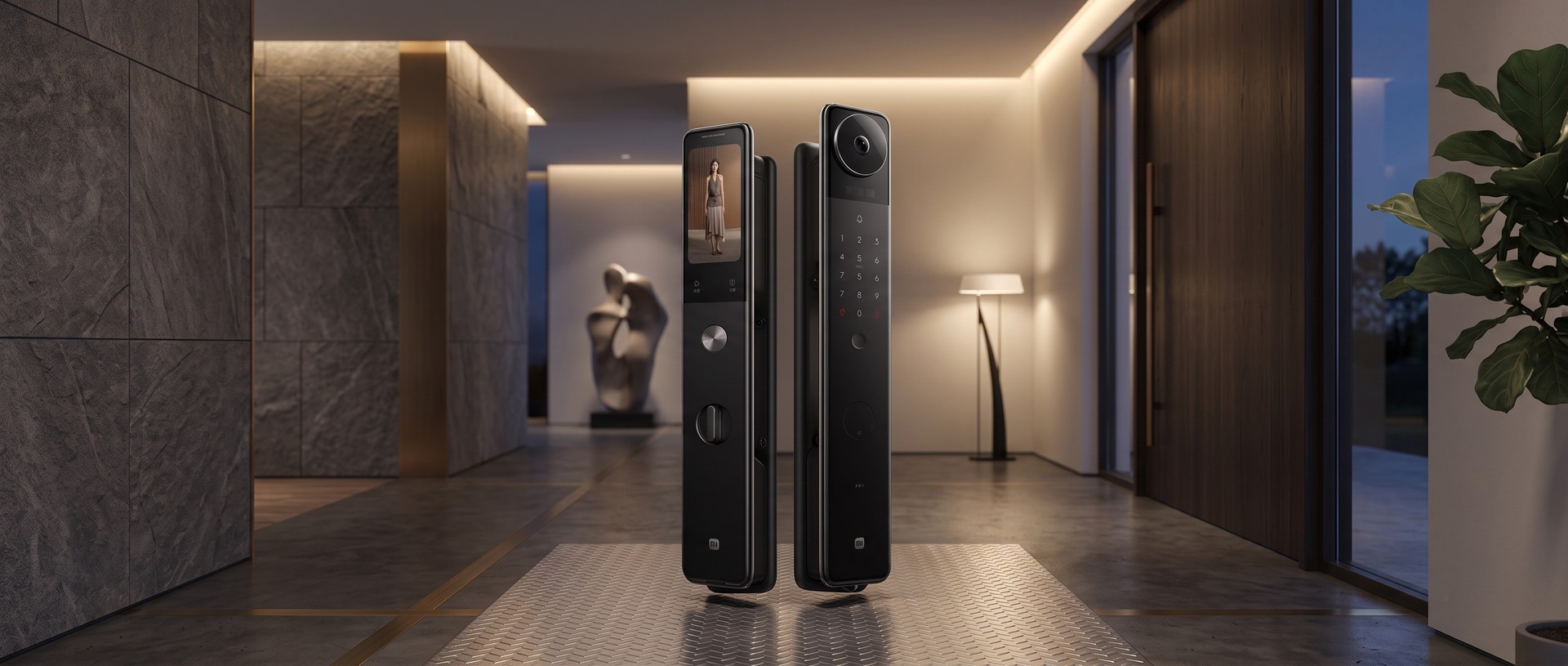Xiaomi Smart Lock 5 Max instalada em uma porta