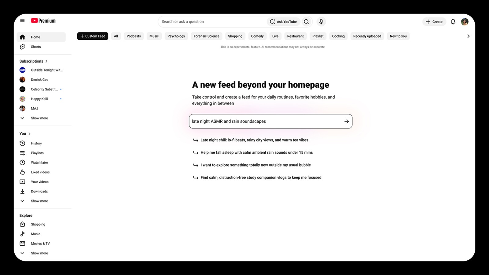 YouTube vai deixar você montar a própria tela inicial descrevendo o que quer ver